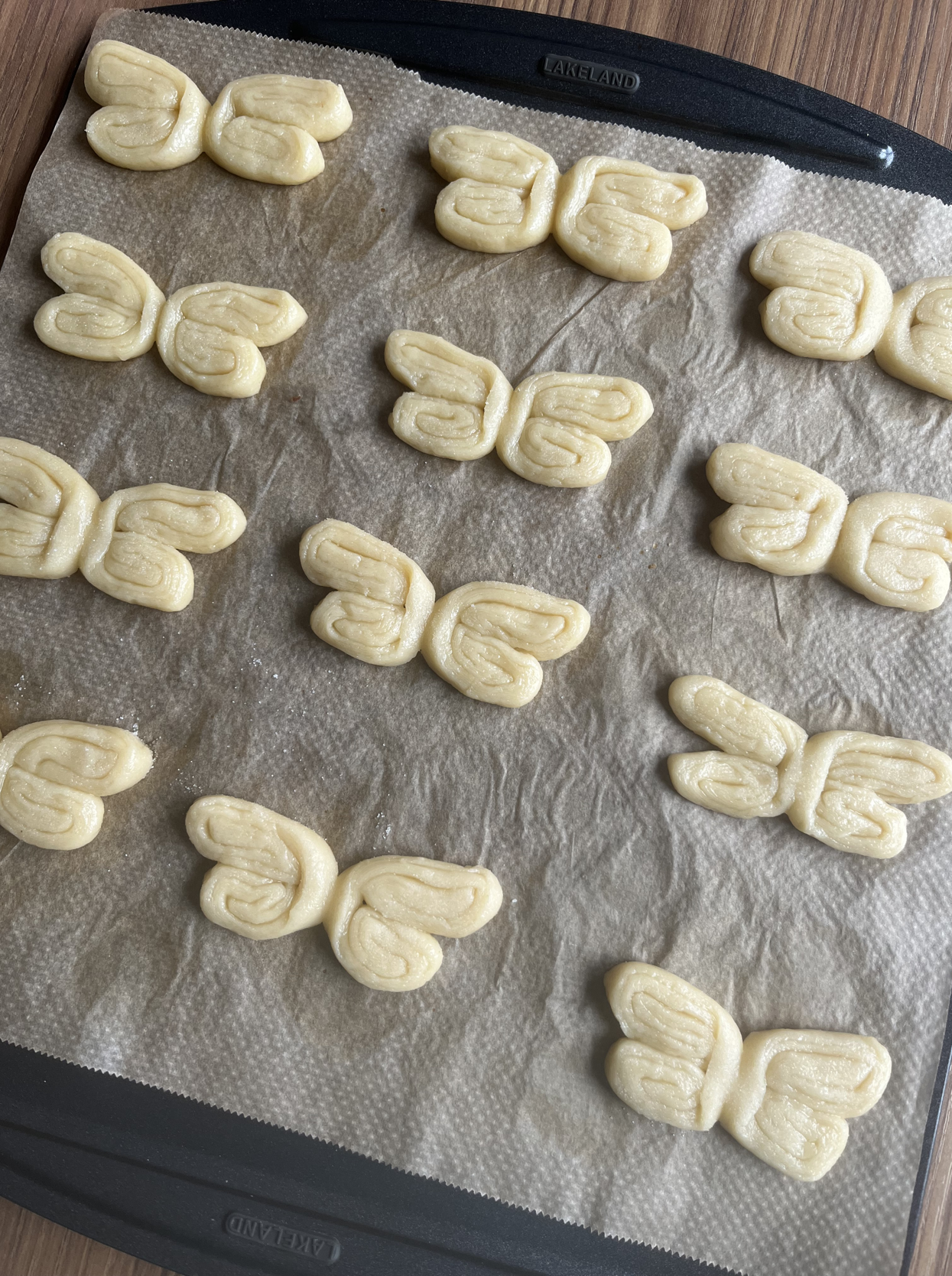 Dough on baking tray ready for the oven