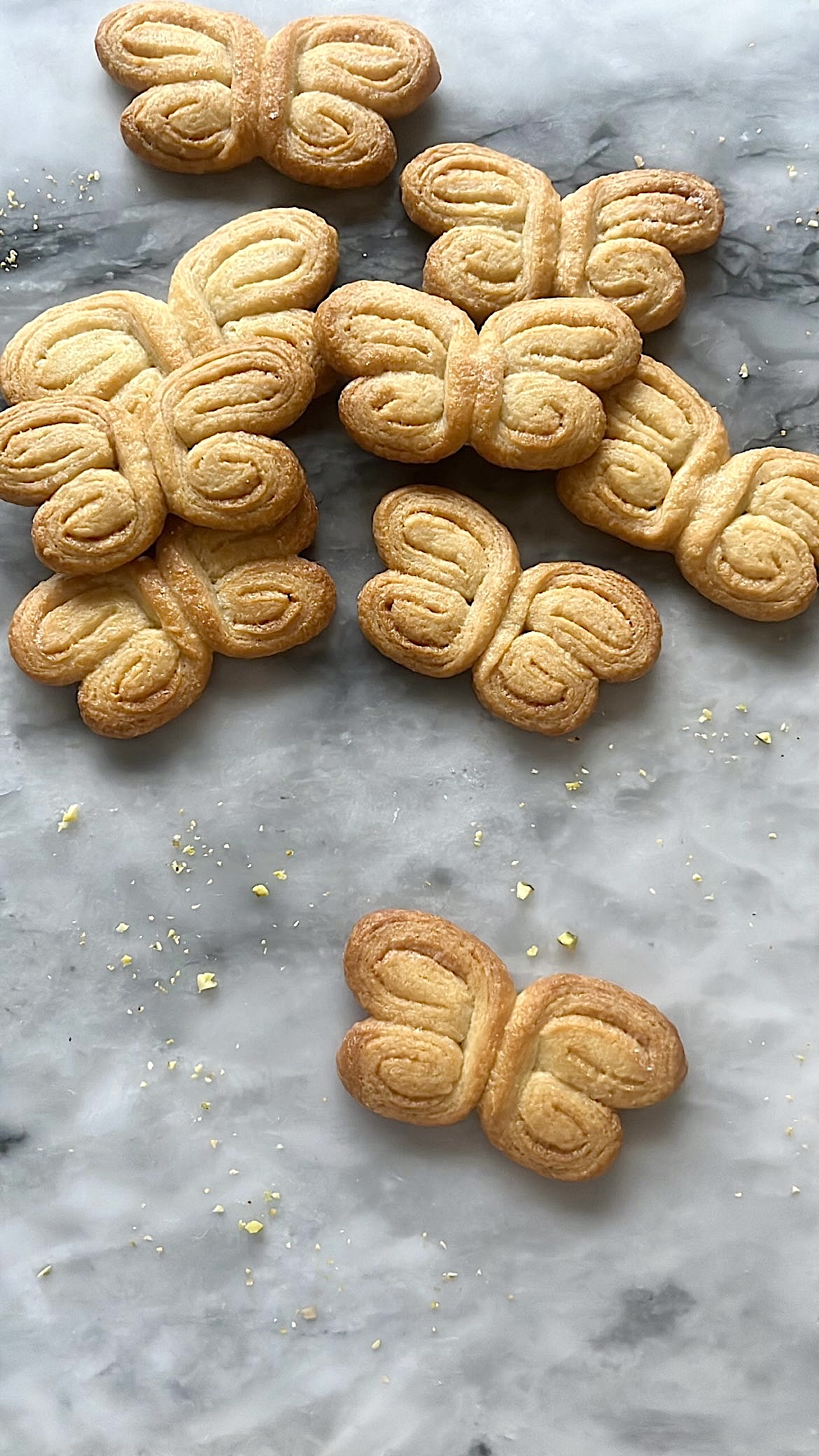 Butterfly-shaped palmier pastry