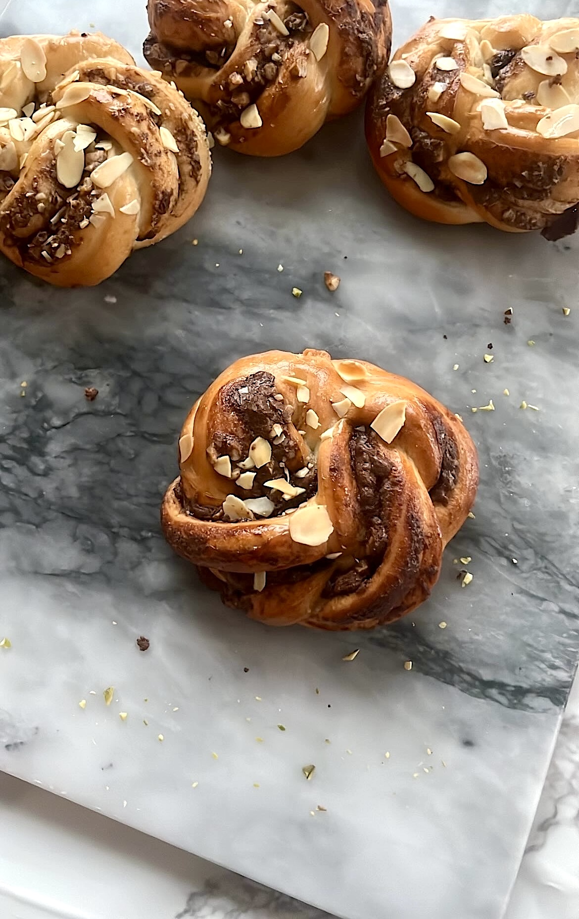 Hazelnut twist bread with swirled layers