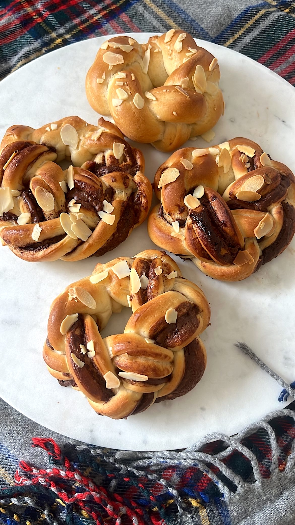 Chocolate twist bread with swirled layers