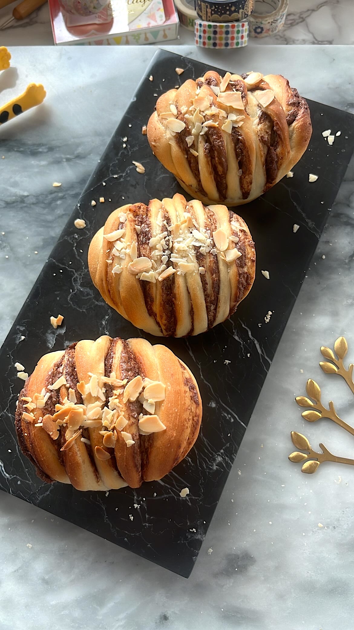 Chocolate twist bread with swirled layers