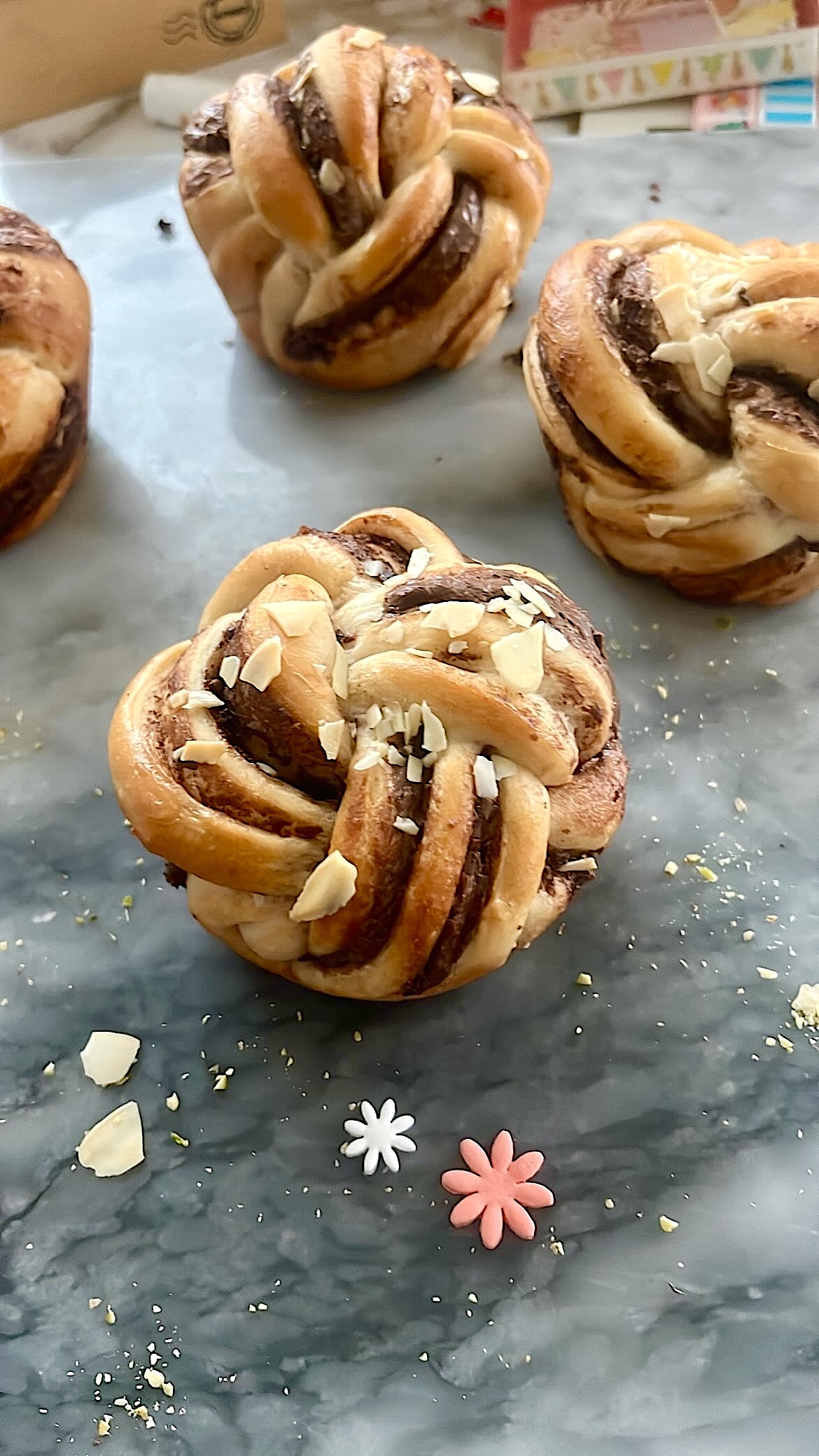 Chocolate twist bread with swirled layers