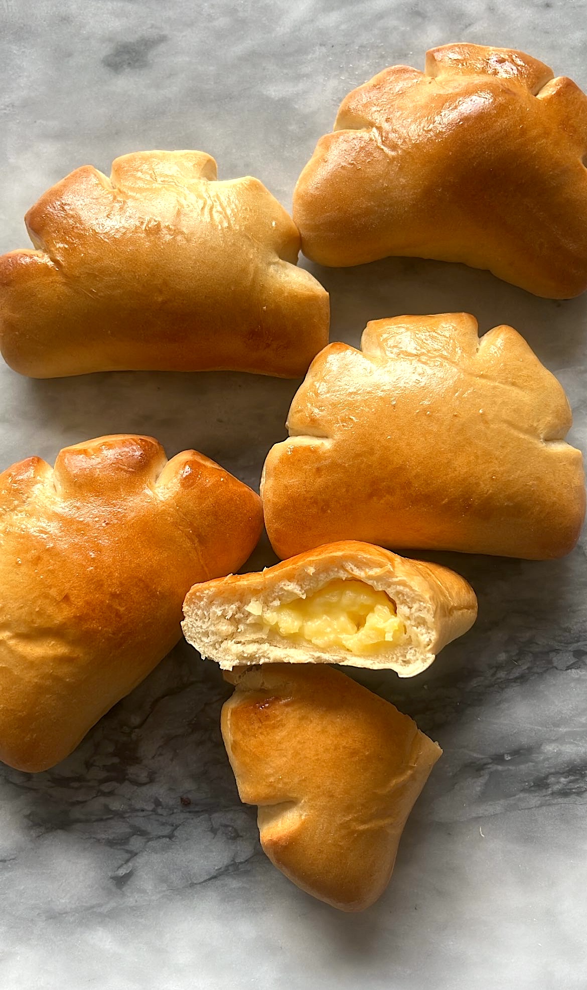 Custard bread with a rich custard filling inside