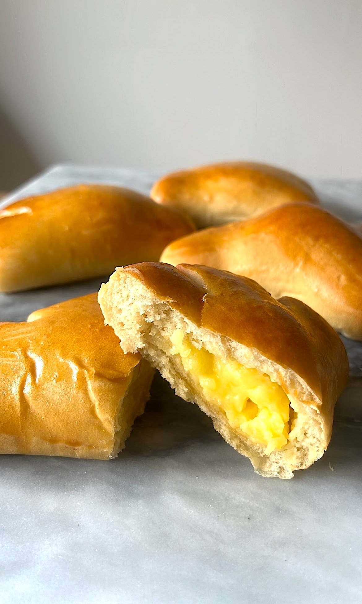 Custard bread with a rich custard filling inside