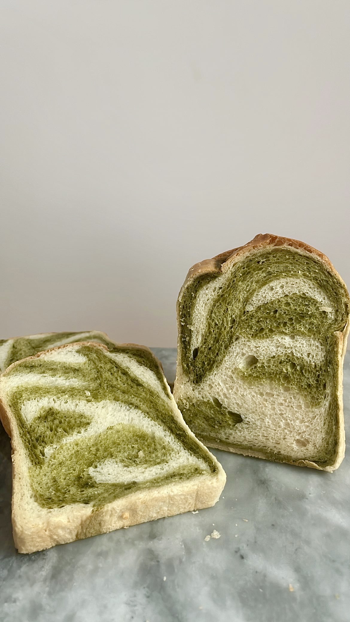 Matcha Loaf with a braided design