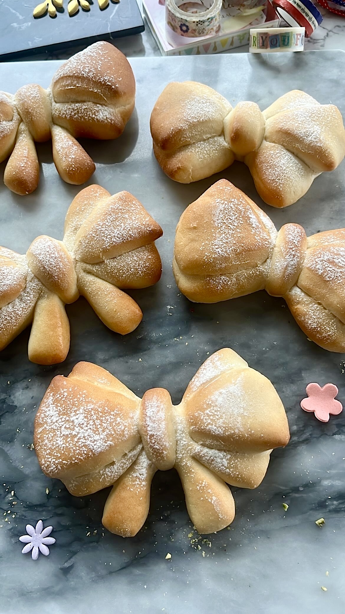 Cute ribbon-shaped bread