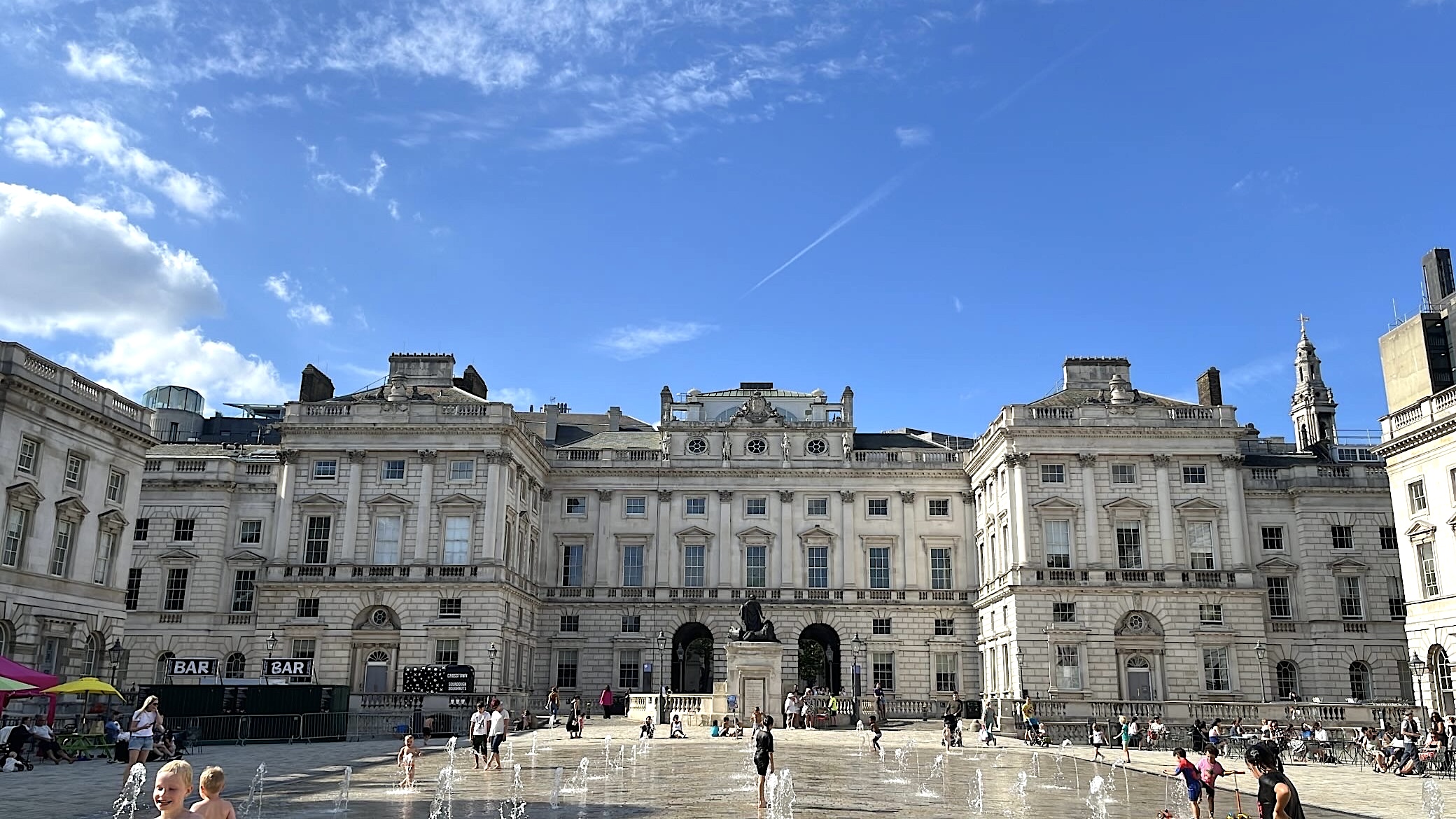 A building at Somerset House in London, featuring its historic architecture and classical design.